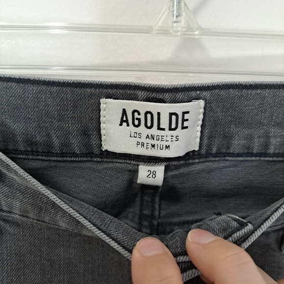 Agolde Sophie high rise skinny crop distressed jean maverick grey 28 - Picture 8 of 11